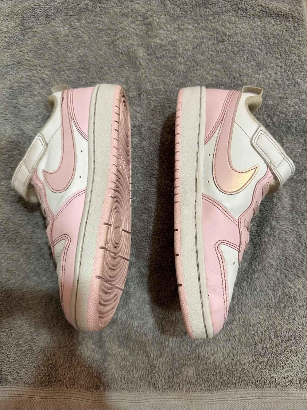 Nike Kids Pink and White Hook-and-Loop Sneakers